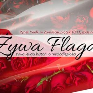 Żywa flaga - happening w Zamościu