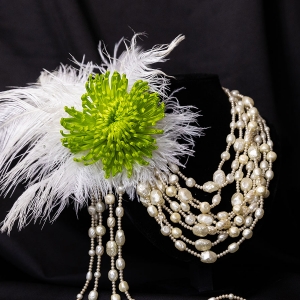 "Chryzantemy i perły" - biżuteria floralna