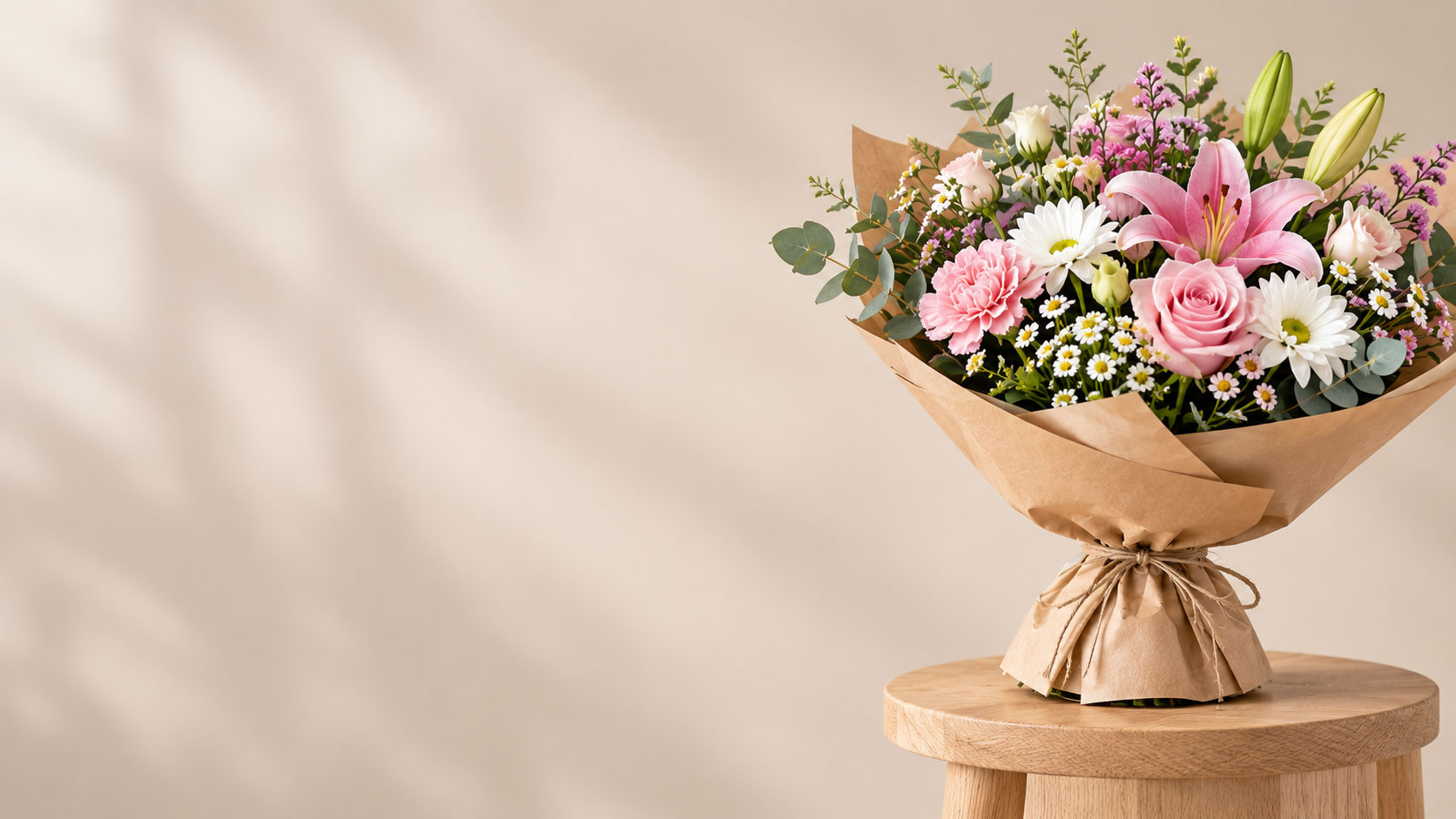 Minimalist-bouquet-on-a-wooden-pedestal